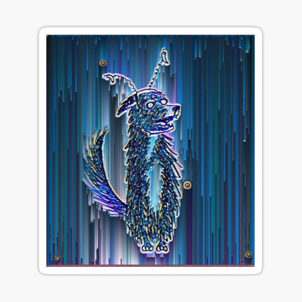 Item preview, Illustrated Dog in Blue Pixel Sort designed and sold by AlyStabz.