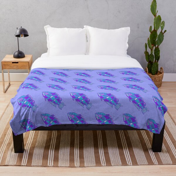 Something's Fishy - Purple Throw Blanket