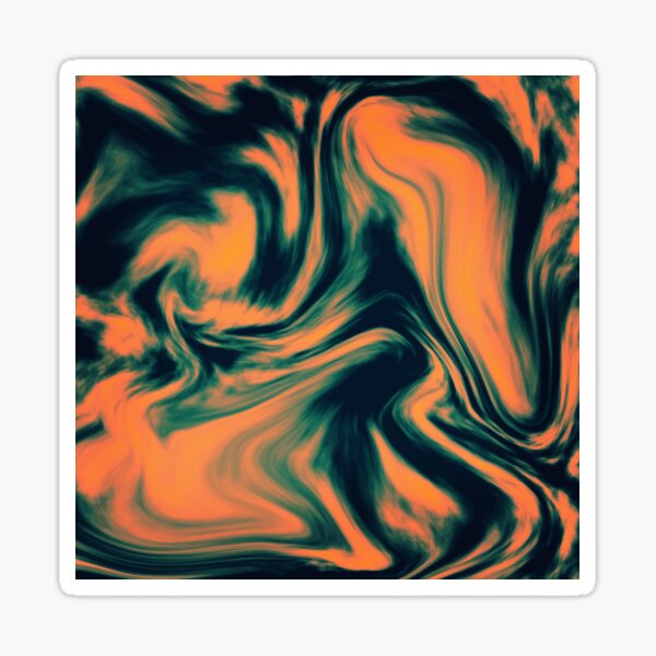 Abstract Painting Orange and Petrol Sticker