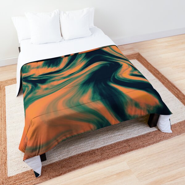 Abstract Painting Orange and Petrol Comforter