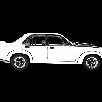 "LH Holden Torana SLR/5000 1974 Glacier White on Black" Sticker for ...
