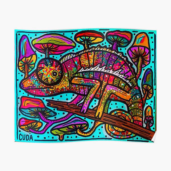 Trippy Chameleon Poster