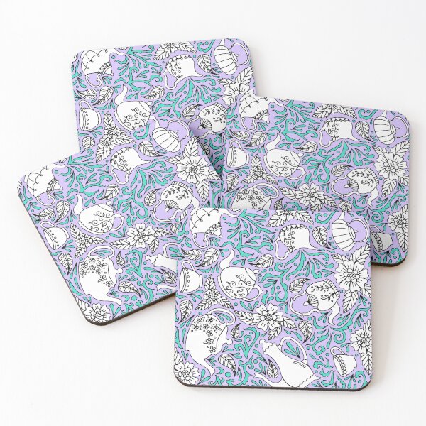 Item preview, Tea Time Purple || Tea Pot || Tea Cup || Tea Party designed and sold by Hilary Leslie.