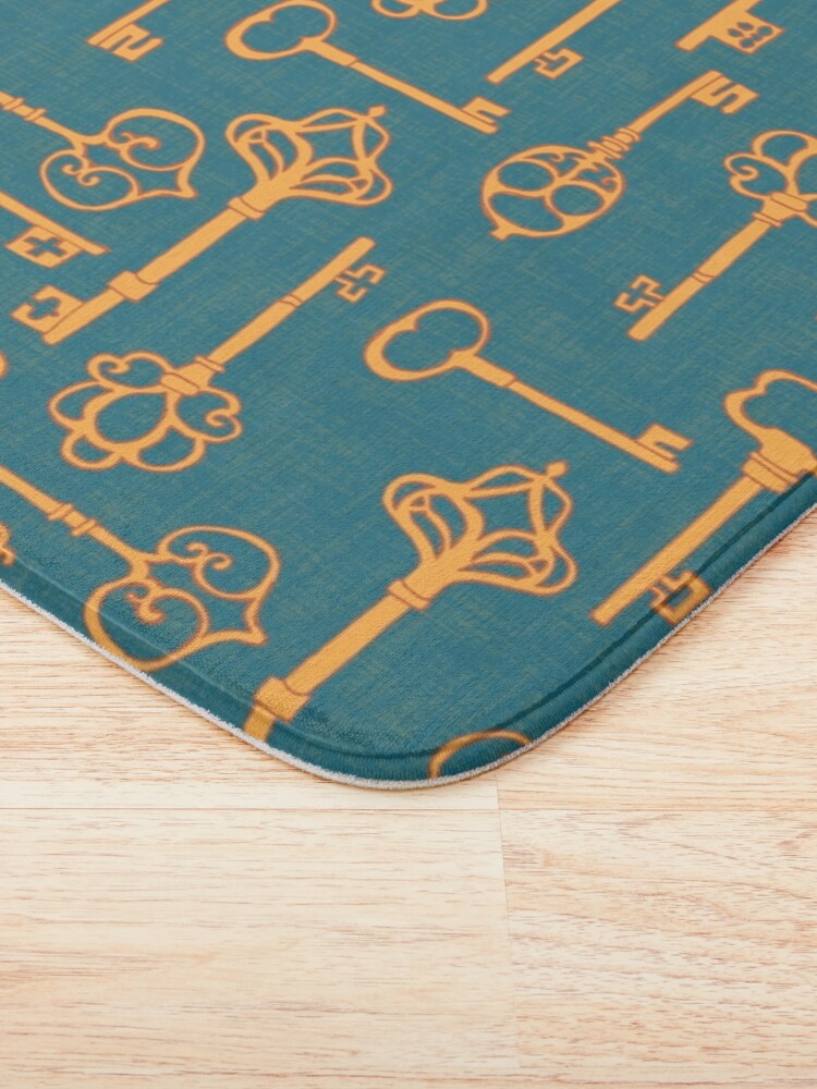 Alternate view of Antique Keys Grey Gold Bath Mat