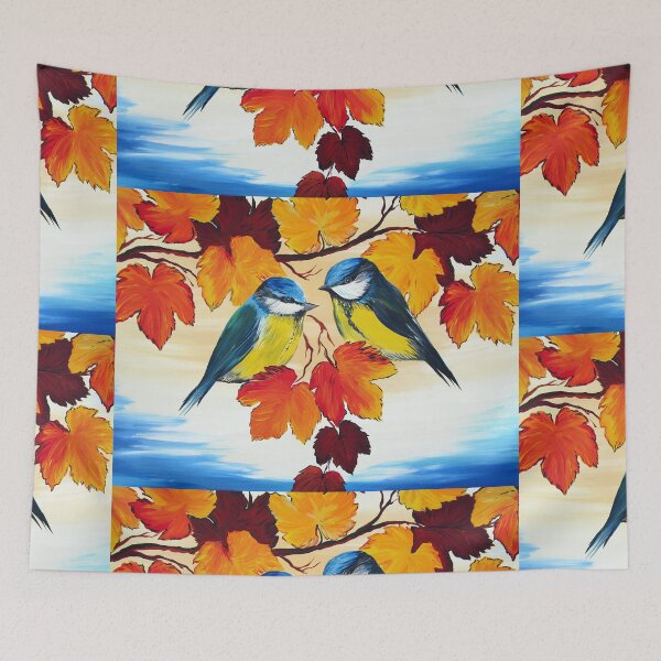 Item preview, Grape vines and blue tits designed and sold by cathyjacobs.