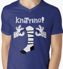 Knitting! Men's V-Neck T-Shirt