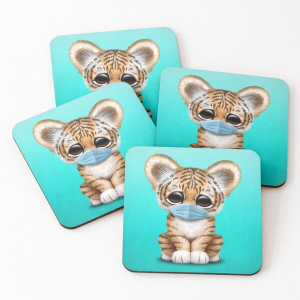 Item preview, Cute Tiger Cub Wearing a Blue Mask designed and sold by JeffBartels.