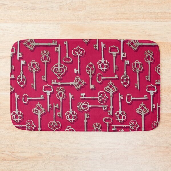 Item preview, Antique Keys Silver Red designed and sold by Cecilia Mok.