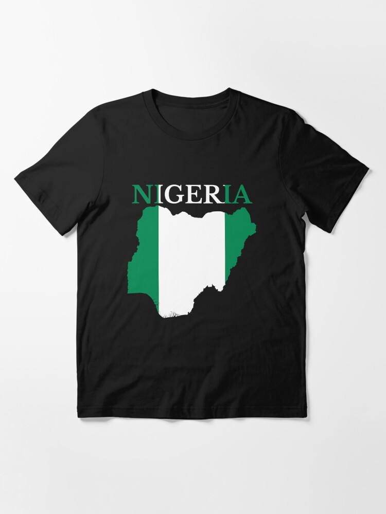 Nigeria Flag Map Essential T-Shirt for Sale by MKCoolDesigns MK