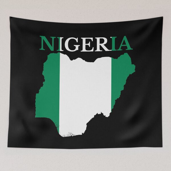 Item preview, Nigeria Flag Map designed and sold by marosharaf.