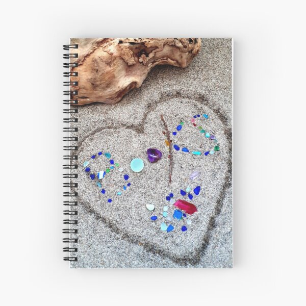Driftwood Beach Glass and Book Lovers Spiral Notebook