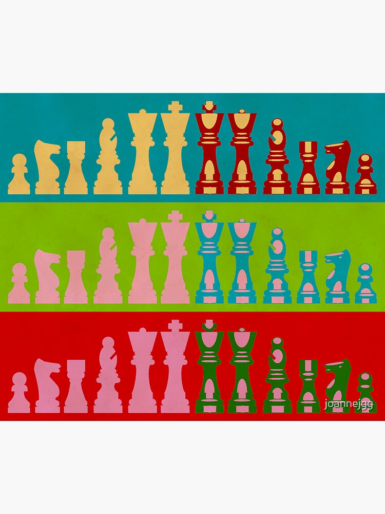 Chess Game Lover Pop Art Style Design Queen King Pawl Gift for him Idea by joannejgg