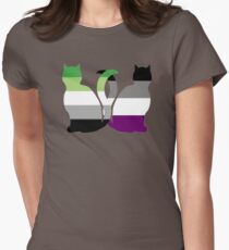 Aro Ace Pride Cats Women's Fitted T-Shirt