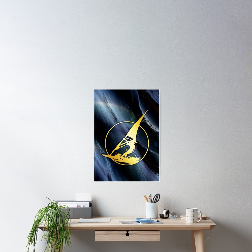 Windsurfing: wind surfer on the waves Poster