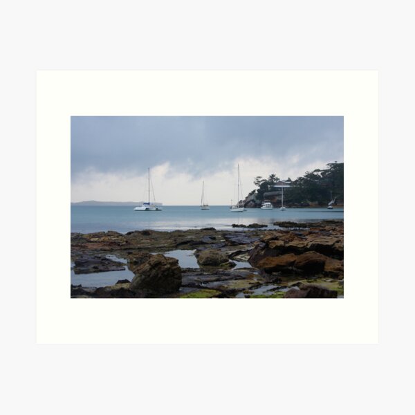 Gunyah beach -rainy day Art Print