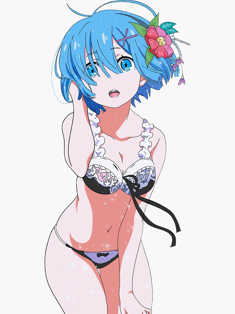 Rem re zero swim suit sticker, pillow, phone case, or pin by ka798