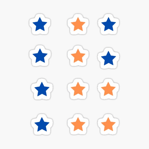 Blue and Orange Stars Sticker