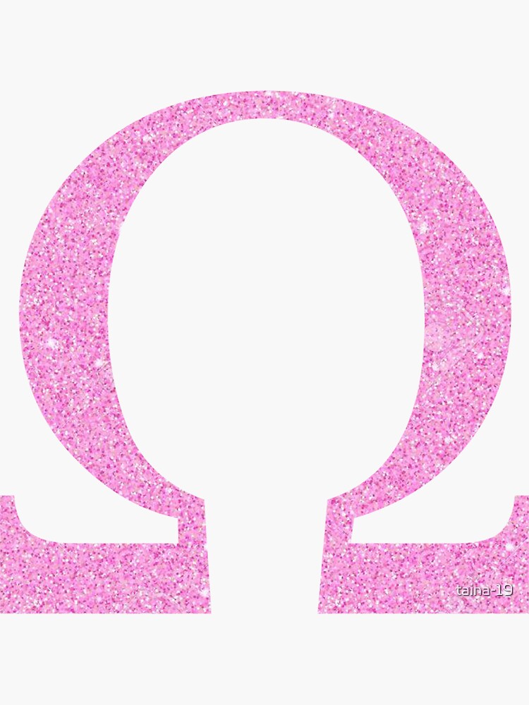 "Omega Pink Glitter Greek Letter" Sticker for Sale by taina19 Redbubble