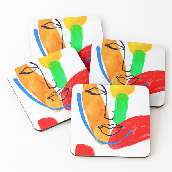 Item preview, Abstract Face With Blue Line designed and sold by Genevieve Esson.