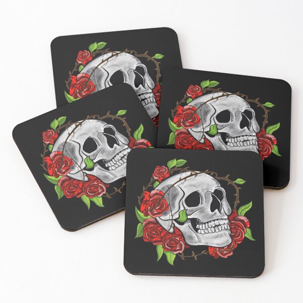Item preview, Skull with thorns and roses illustration designed and sold by wdyoungblood.