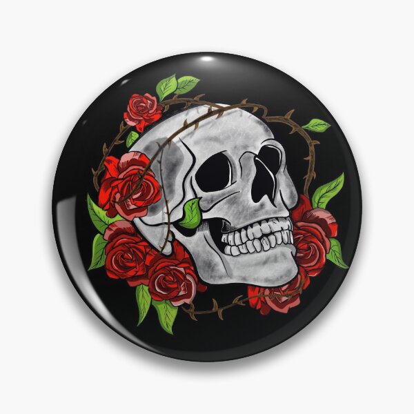 Item preview, Skull with thorns and roses illustration designed and sold by wdyoungblood.