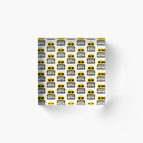 Brunette Bestie Sunglasses Emoji Acrylic Block