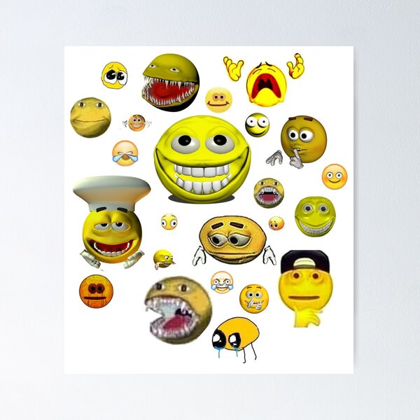 cursed emoji sticker pack Poster for Sale by Kaito Designs