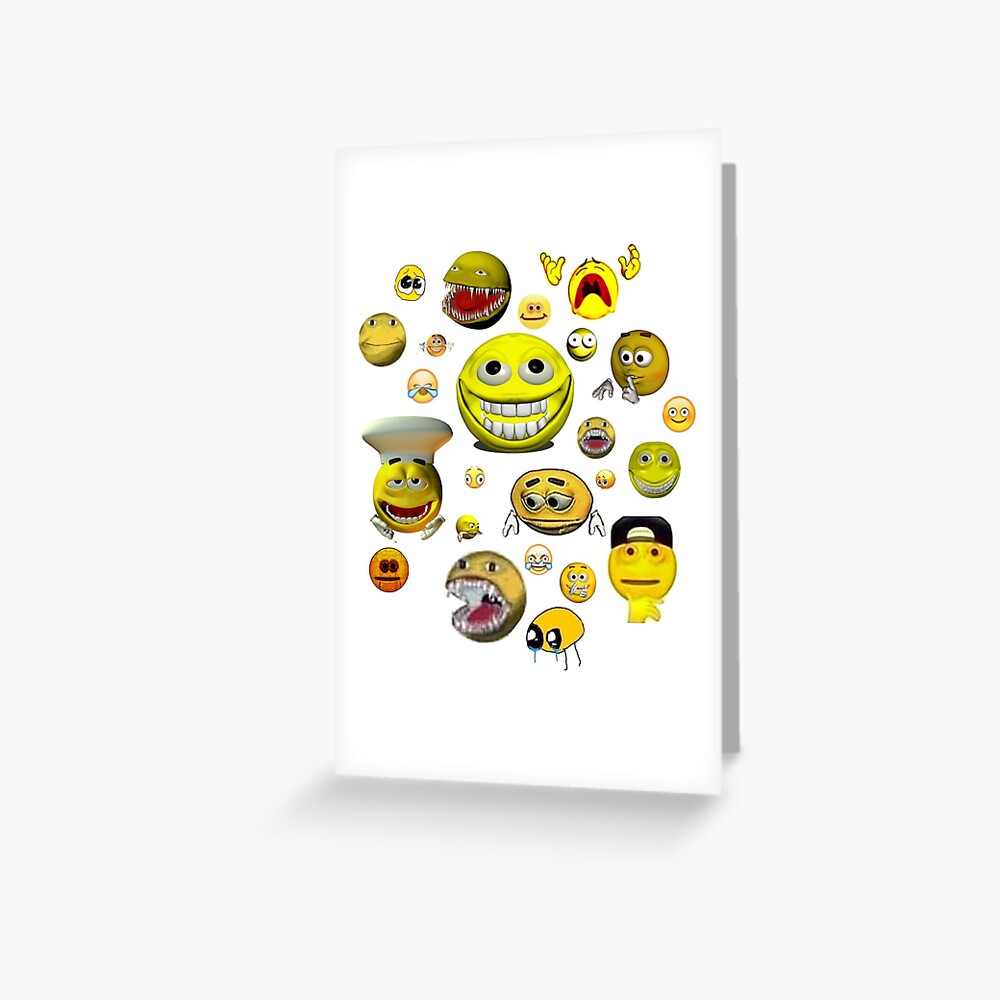 Cursed Stressed Blushing Emoji Greeting Card for Sale by Goath