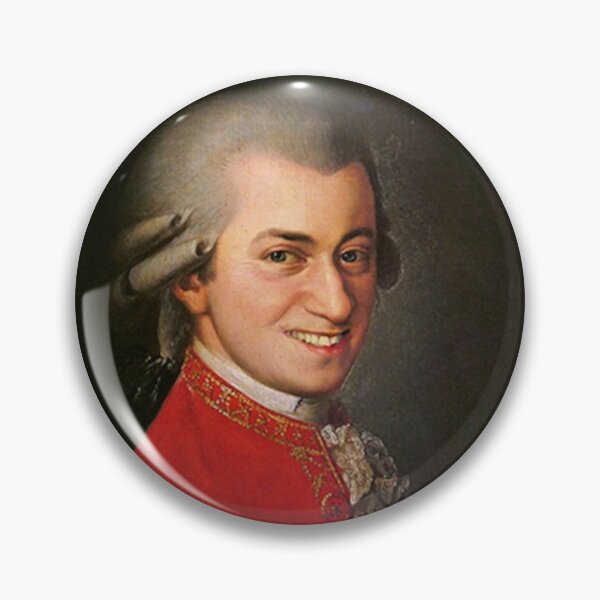 Item preview, Smiling Wolfgang Amadeus Mozart art famous music composer funny meme designed and sold by MindChirp.