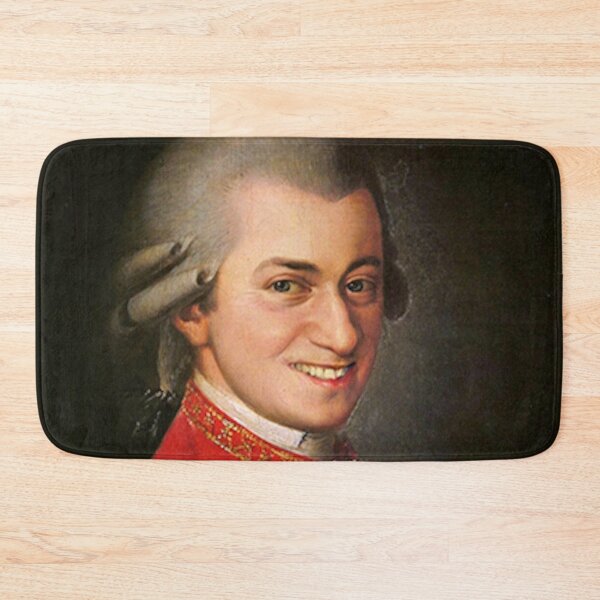 Item preview, Smiling Wolfgang Amadeus Mozart art famous music composer funny meme designed and sold by MindChirp.