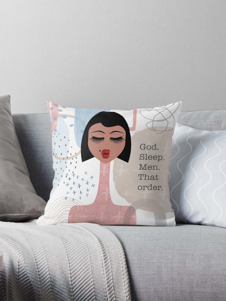 Thumbnail 1 of 4, Pillow, God. Sleep. Men. That order. designed and sold by 6256design.