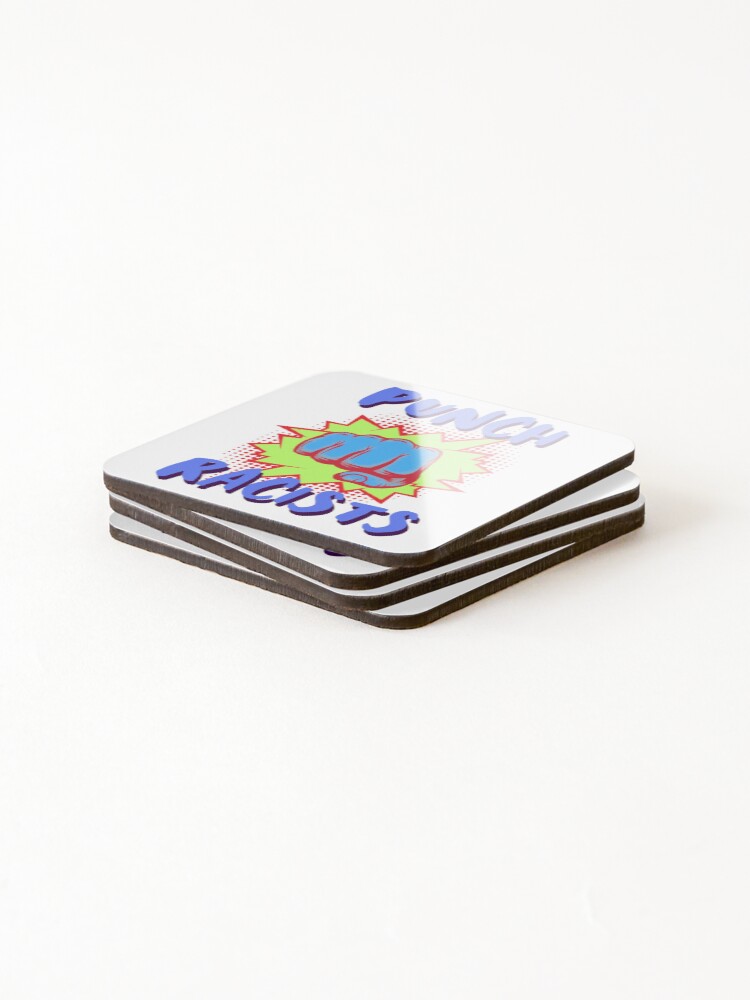 Thumbnail 4 of 5, Coasters (Set of 4), Punch Racists designed and sold by AlphaResistance.
