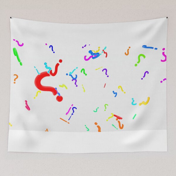 Item preview, 3D Question Marks Falling in Slow Motion Rainbow Colors on White Backdrop designed and sold by IncrediVFX.