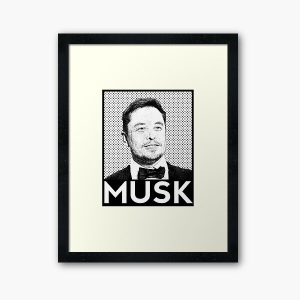Elon Musk Portrait Framed Art Print