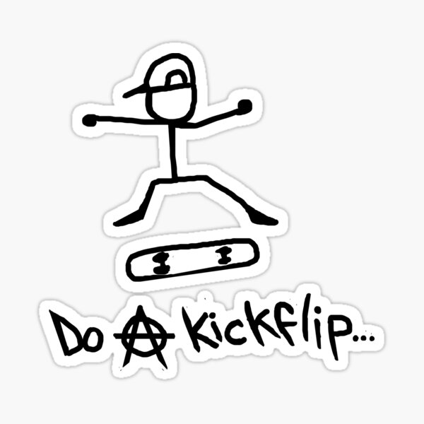 Do a kickflip Sticker for Sale by smoirartwork
