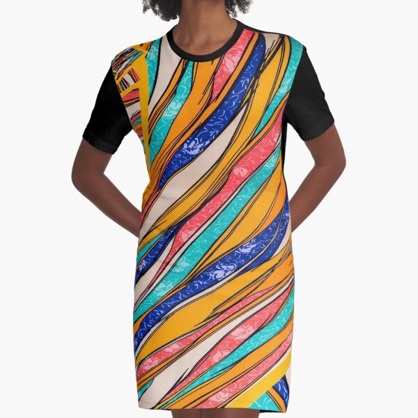 Spiraled Graphic T-Shirt Dress
