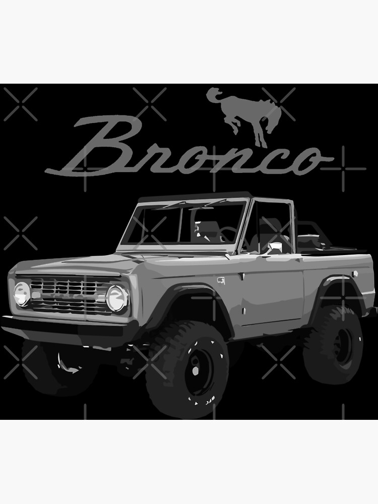 1966-77 Ford Bronco 4x4 Truck Classic Outline Design Ladies Cotton