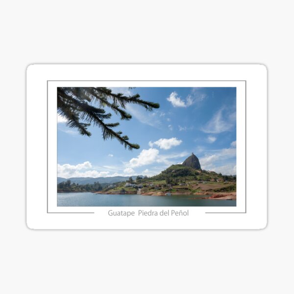 Guatape Colombia View of the Piedra del penol granite and quartz monolith rising 200 meters above the local vicinity. Sticker