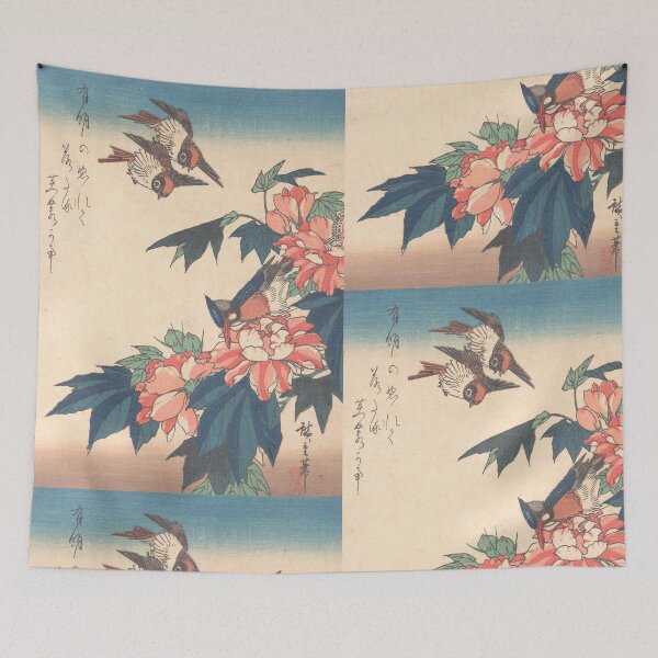 Item preview, Swallows and Kingfisher with Rose Mallows designed and sold by Tizeru.