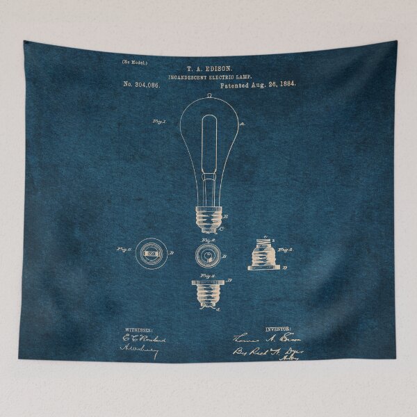 Item preview, EDISON PATENTS / 01 - Incandescent Electric Lamp - Blueprint designed and sold by danielcoulmann.