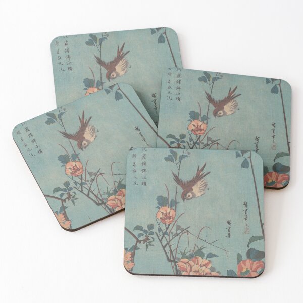 Item preview, Titmouse and Camellias (right), Sparrow and Wild Roses ... designed and sold by Tizeru.