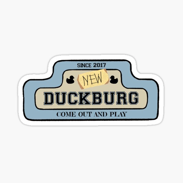 Item preview, New Duckburg - Travel destination sticker MBMBAM designed and sold by capnoc.