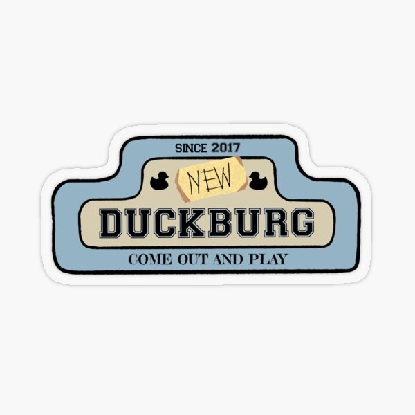 Item preview, Nuevo Duckburg - Etiqueta de destino de viaje MBMBAM designed and sold by capnoc.