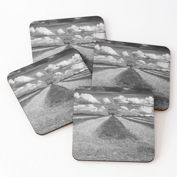 Item preview, Single Tree in a Wide Field Landscape in Black and White Mono designed and sold by KALEIDOSCOPE UK.