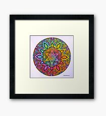 Mandala 10 drawing rainbow 1 Prints, Cards & Posters Framed Print