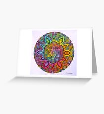 Mandala 10 drawing rainbow 1 Prints, Cards & Posters Greeting Card