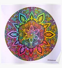 Mandala 10 drawing rainbow 1 Prints, Cards & Posters Poster