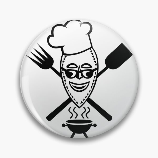 Item preview, Barbecue Chef Wearing African Mask Mascot designed and sold by patrimonio.