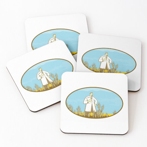 Item preview, Scientist Standing in Middle of Wheat Filed Oval Retro designed and sold by patrimonio.