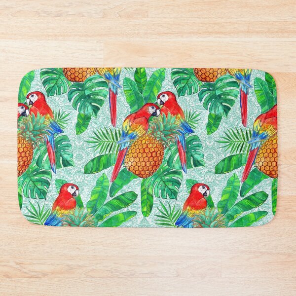Item preview, Pineapples and Parrots Tropical Summer Pattern designed and sold by micklyn.